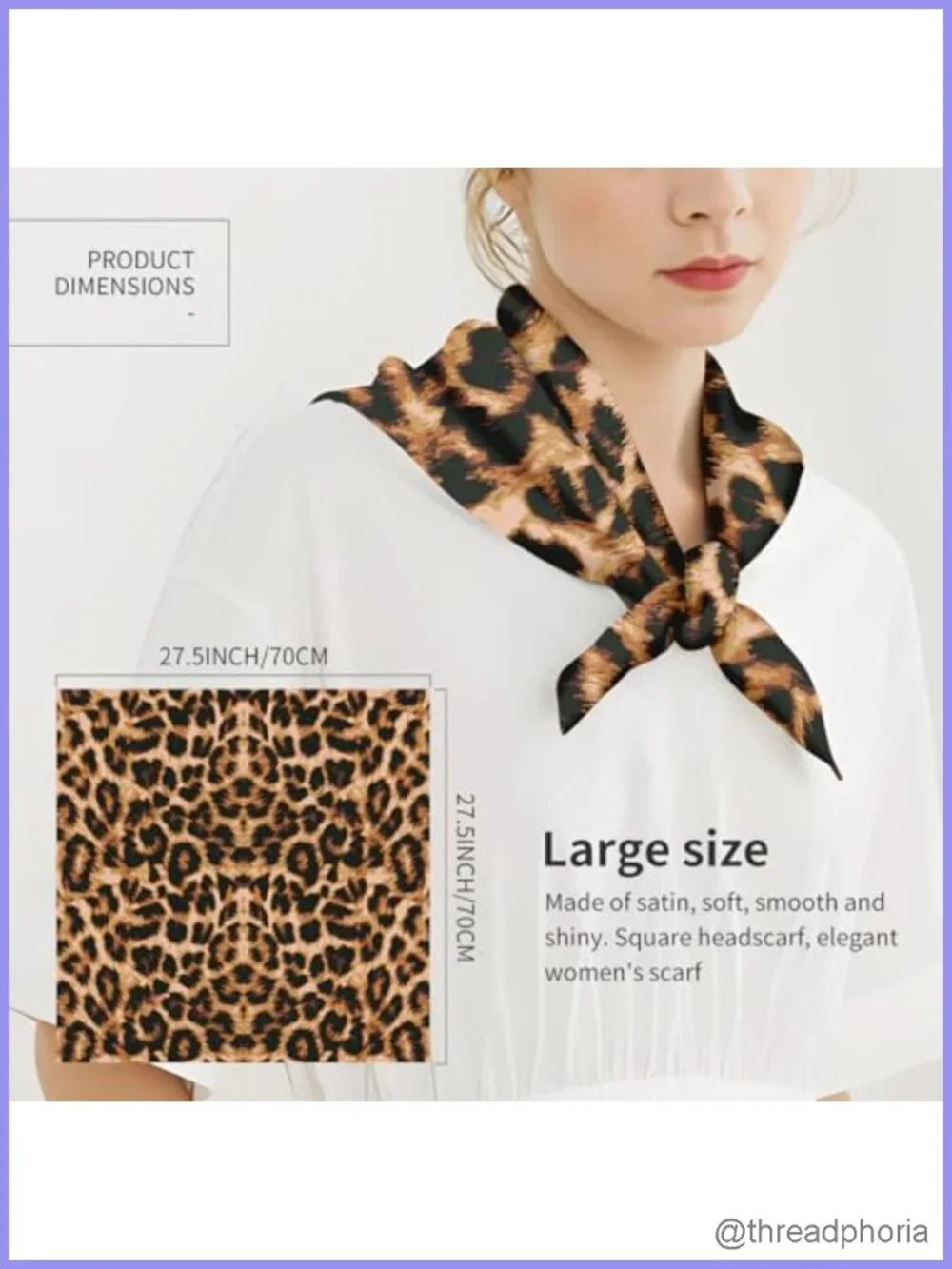 Satin Feel Head Hair Scarf 27.5